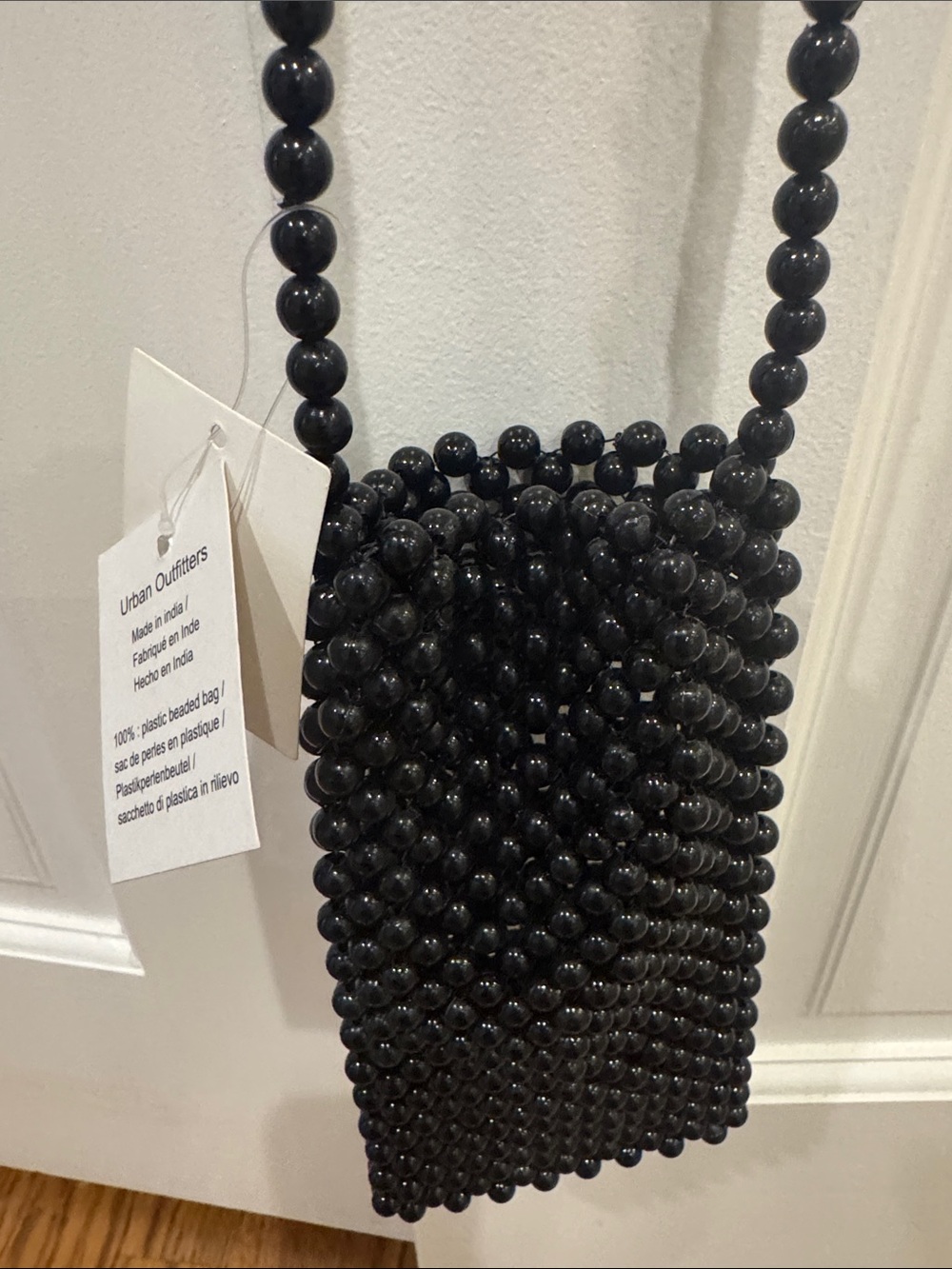 Urban Outfitters Black Beaded Mini Crossbody Bag